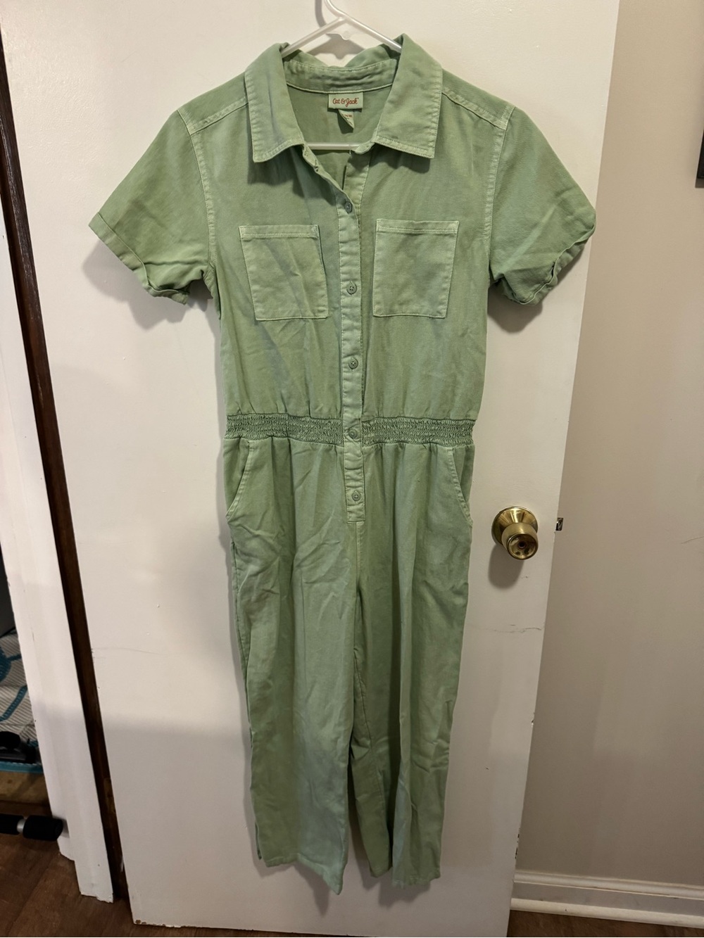 Cat & Jack Girl’s Green Short Sleeve Jumpsuit Size XL 14/16